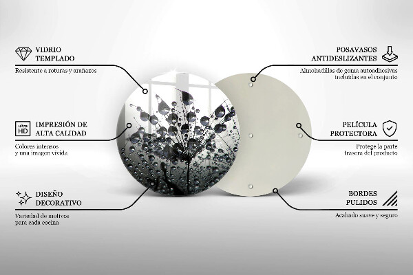 Tagliere in vetro Denti di leone e rugiada