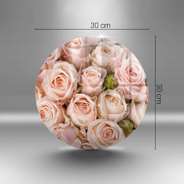 Tagliere in vetro Bouquet di rose delicate