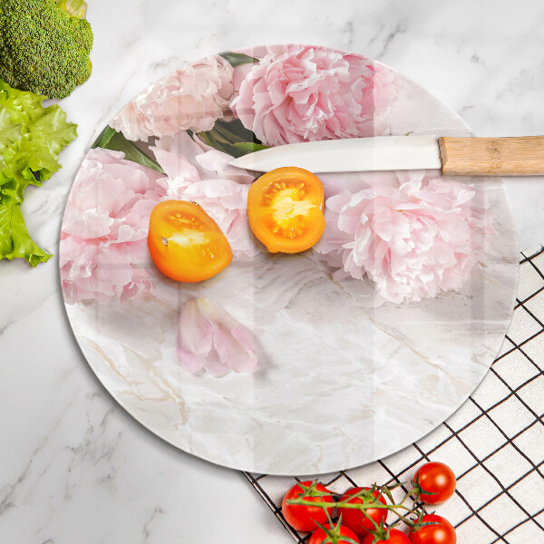 Tagliere in vetro Delicati fiori di rose