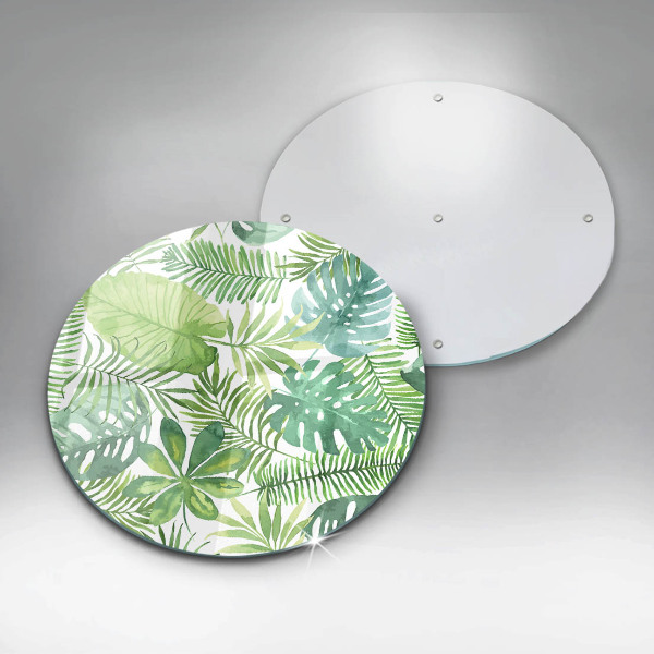 Tagliere in vetro Foglie boho dell'acquerello