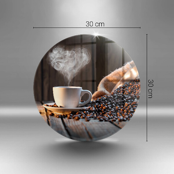 Tagliere in vetro Tazza e cuore di caffè