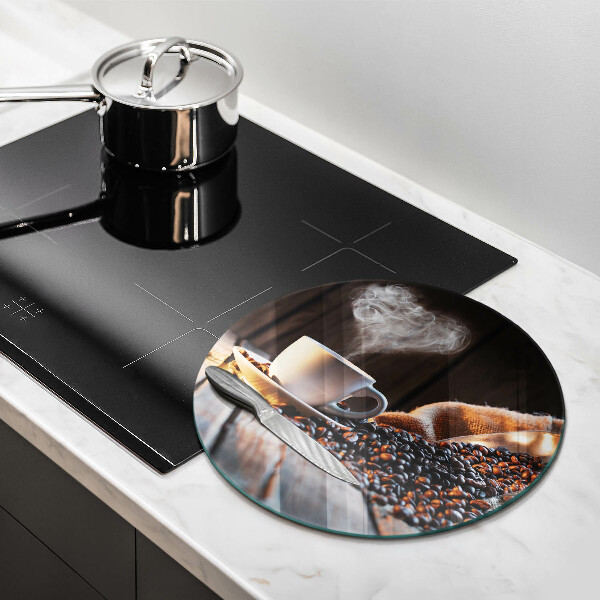 Tagliere in vetro Tazza e cuore di caffè