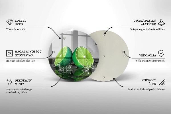 Tagliere in vetro Lime succosi e acqua