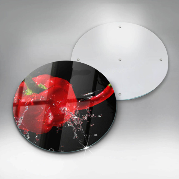 Tagliere in vetro Peperoni rossi in acqua