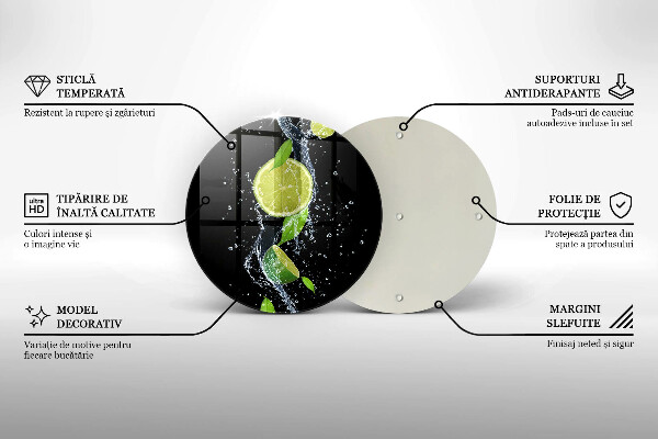 Tagliere in vetro Limette succose in acqua