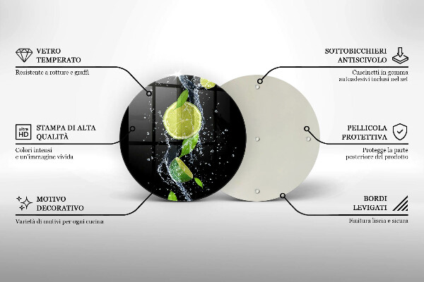 Tagliere in vetro Limette succose in acqua