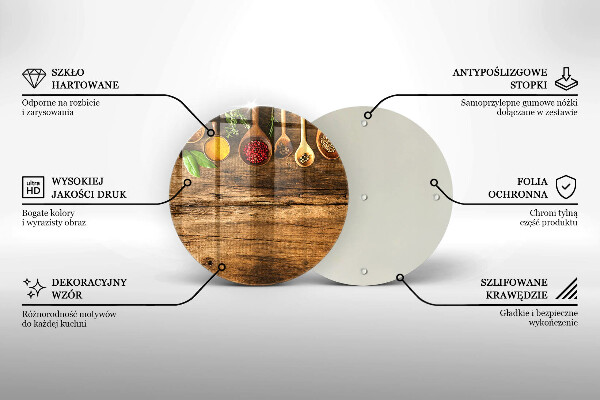 Tagliere in vetro Cucchiai di spezie in legno