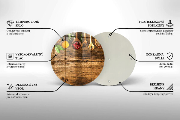 Tagliere in vetro Cucchiai di spezie in legno