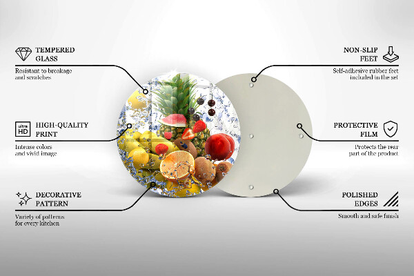 Tagliere in vetro Frutta succosa e acqua