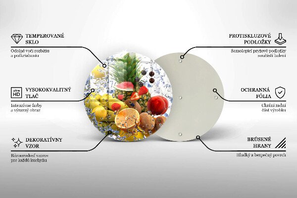 Tagliere in vetro Frutta succosa e acqua