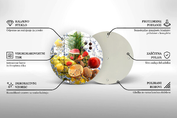 Tagliere in vetro Frutta succosa e acqua