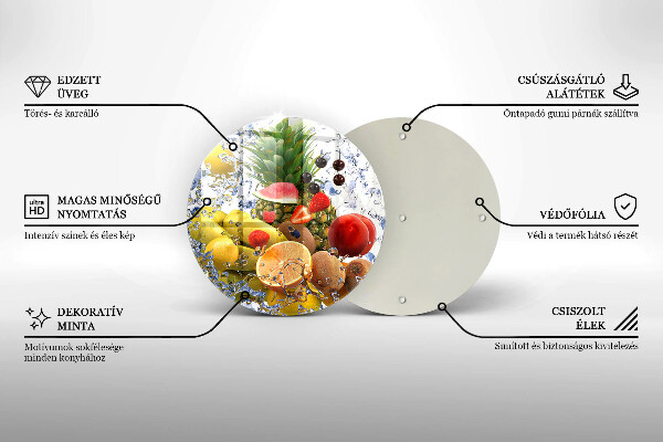 Tagliere in vetro Frutta succosa e acqua