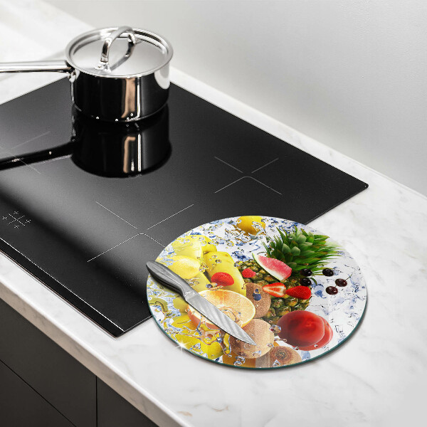 Tagliere in vetro Frutta succosa e acqua