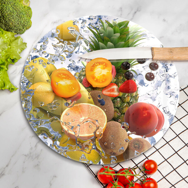 Tagliere in vetro Frutta succosa e acqua