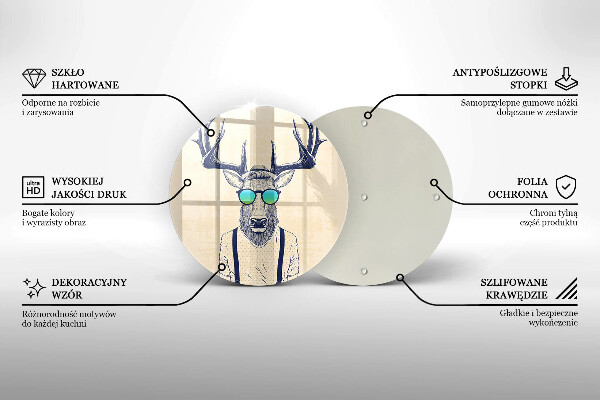 Tagliere in vetro Illustrazione dell'uomo dei cervi