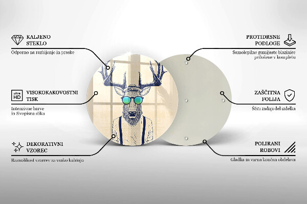 Tagliere in vetro Illustrazione dell'uomo dei cervi
