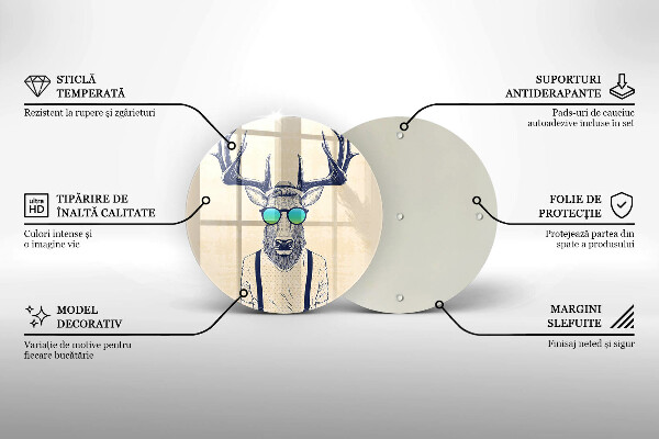 Tagliere in vetro Illustrazione dell'uomo dei cervi