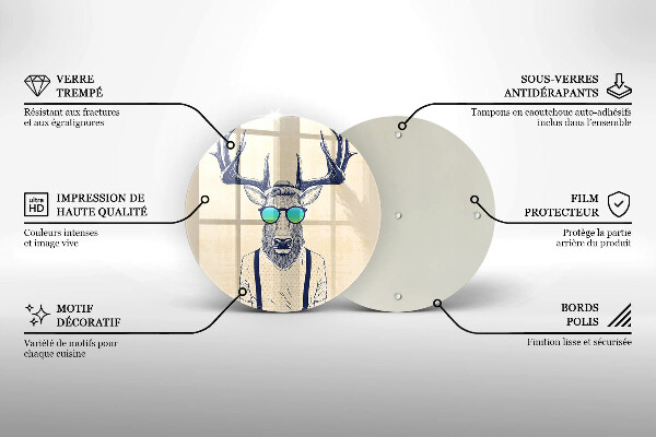 Tagliere in vetro Illustrazione dell'uomo dei cervi