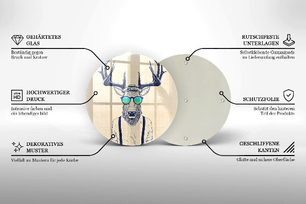 Tagliere in vetro Illustrazione dell'uomo dei cervi