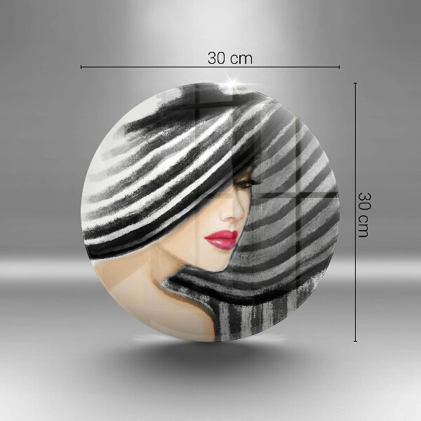 Tagliere in vetro Donna con un cappello