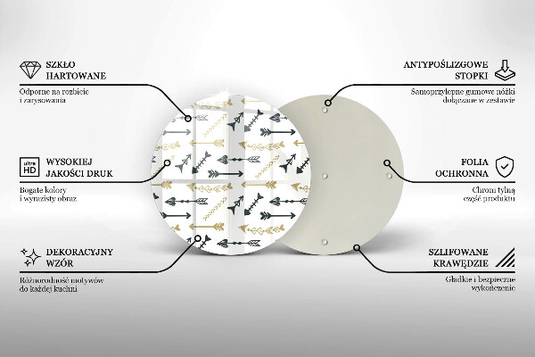 Tagliere in vetro Modello di frecce Boho