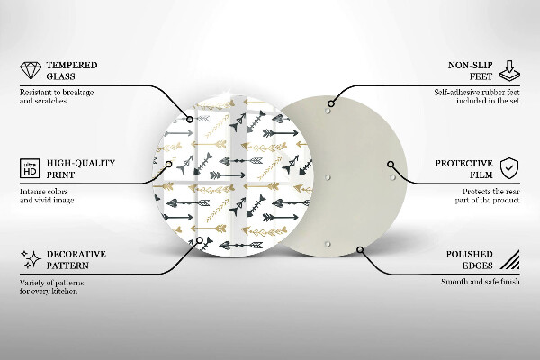 Tagliere in vetro Modello di frecce Boho