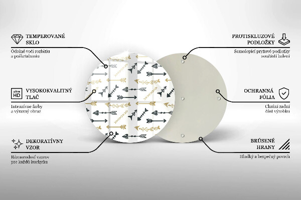 Tagliere in vetro Modello di frecce Boho