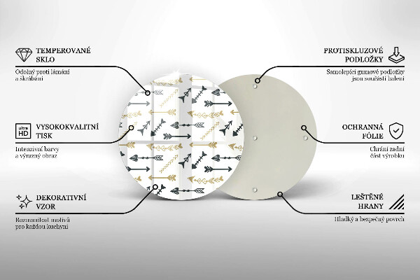 Tagliere in vetro Modello di frecce Boho