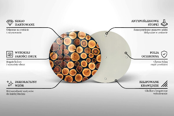 Tagliere in vetro Ceppi di alberi in legno