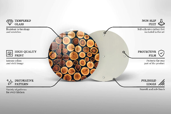 Tagliere in vetro Ceppi di alberi in legno