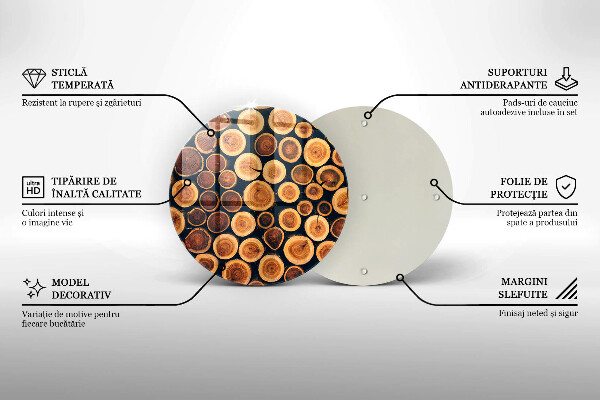 Tagliere in vetro Ceppi di alberi in legno