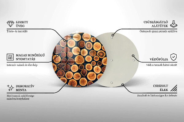 Tagliere in vetro Ceppi di alberi in legno