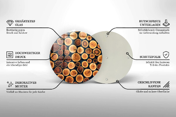 Tagliere in vetro Ceppi di alberi in legno