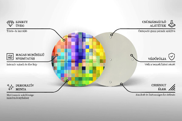 Tagliere in vetro Quadrati di pixel colorati