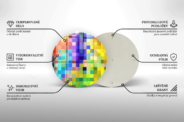 Tagliere in vetro Quadrati di pixel colorati