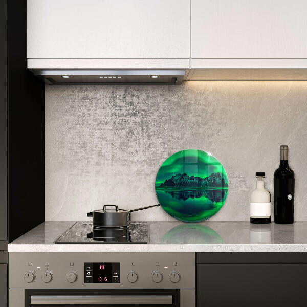 Tagliere in vetro Paesaggio dell'aurora boreale