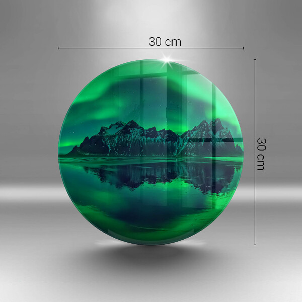 Tagliere in vetro Paesaggio dell'aurora boreale