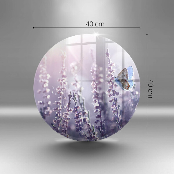 Tagliere in vetro Fiori di campo e farfalle