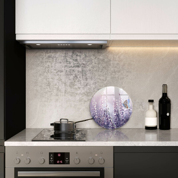 Tagliere in vetro Fiori di campo e farfalle