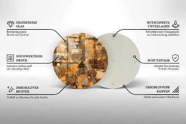 Tagliere in vetro Modello senza giunture di figure geometriche