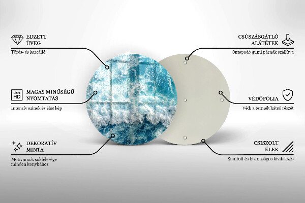 Tagliere in vetro Onde dell'acqua di mare