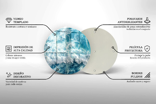 Tagliere in vetro Onde dell'acqua di mare