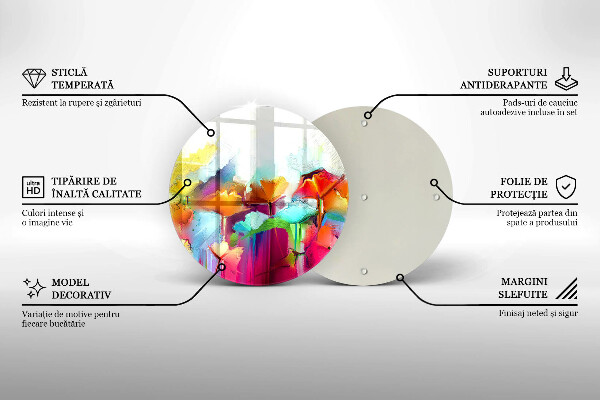 Tagliere in vetro Fiori dipinti