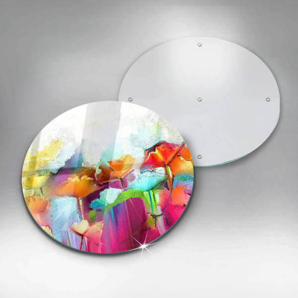 Tagliere in vetro Fiori dipinti