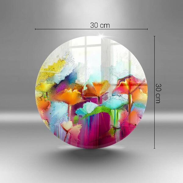 Tagliere in vetro Fiori dipinti