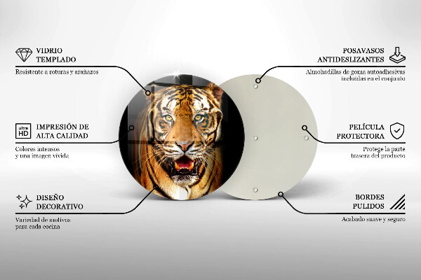 Tagliere in vetro Tigre animale selvatico