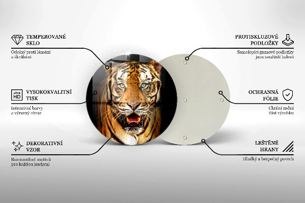 Tagliere in vetro Tigre animale selvatico