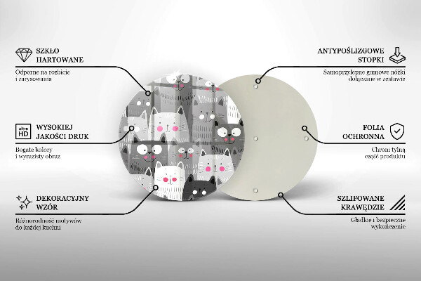 Tagliere in vetro Illustrazione dei gatti