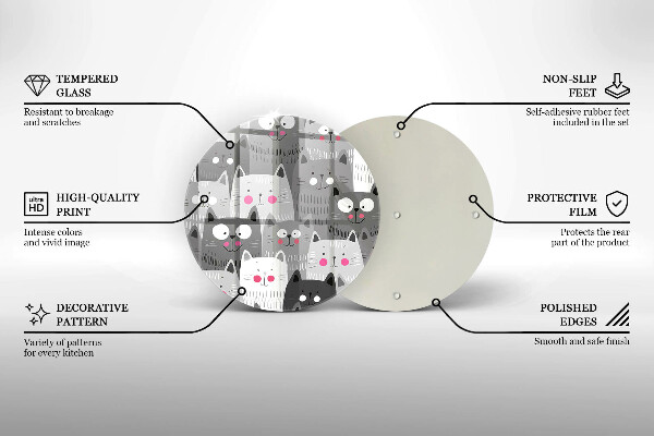 Tagliere in vetro Illustrazione dei gatti