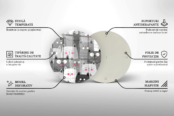 Tagliere in vetro Illustrazione dei gatti